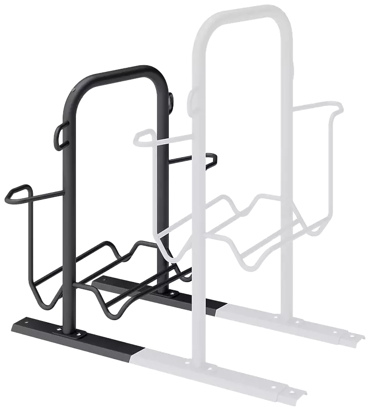 Fahrradparker ZIROS, doppelseitig 90°, tief / hoch, Radabstand 500 mm, zum Aufdübeln bei +/- 0 mm, in RAL 7016 anthrazitgrau