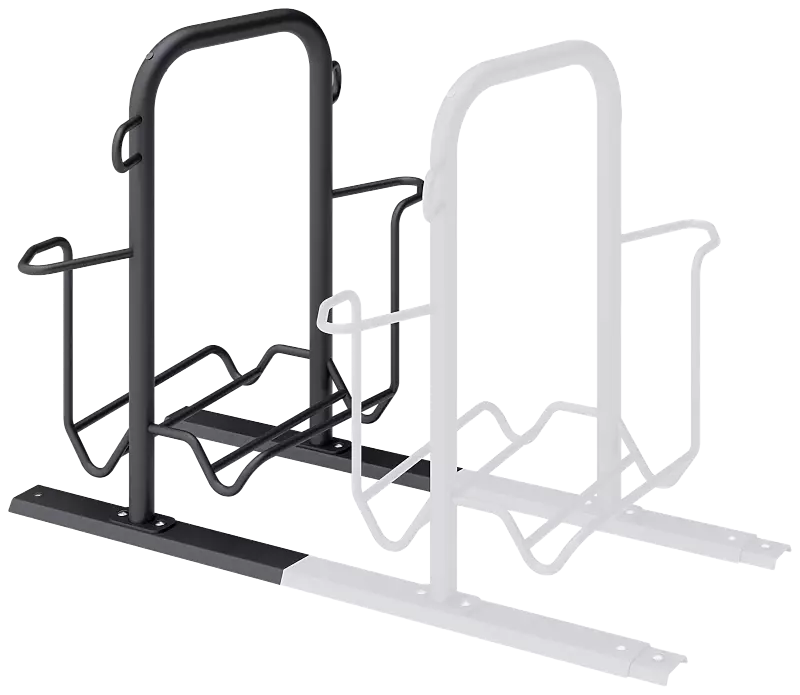 Fahrradparker ZIROS, doppelseitig 90°, tief / tief, Radabstand 600 mm, zum Aufdübeln bei +/- 0 mm, in RAL 7016 anthrazitgrau