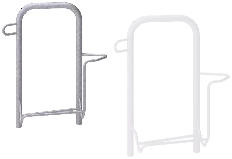 Fahrradparker ZIROS, einseitig 45°, tief / tief, Radabstand 600 mm, zum Aufdübeln bei -250 mm, feuerverzinkt