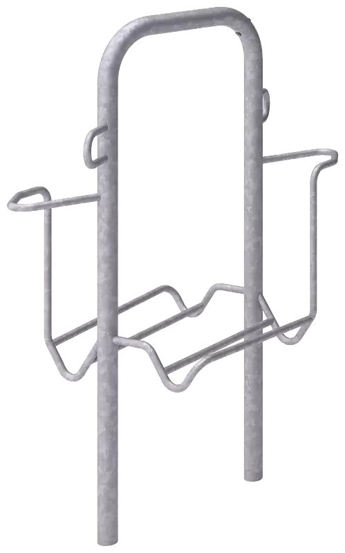 Fahrradparker ZIROS, doppelseitig, hoch, zum Einbetonieren, feuerverzinkt