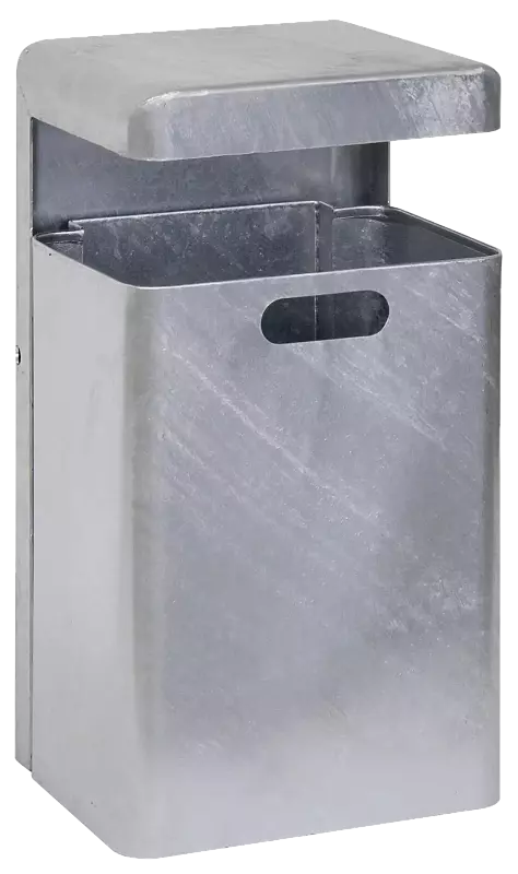 Abfallbehälter Halifax, 43 Liter, ohne Ascher, zur Wandbefestigung, feuerverzinkt