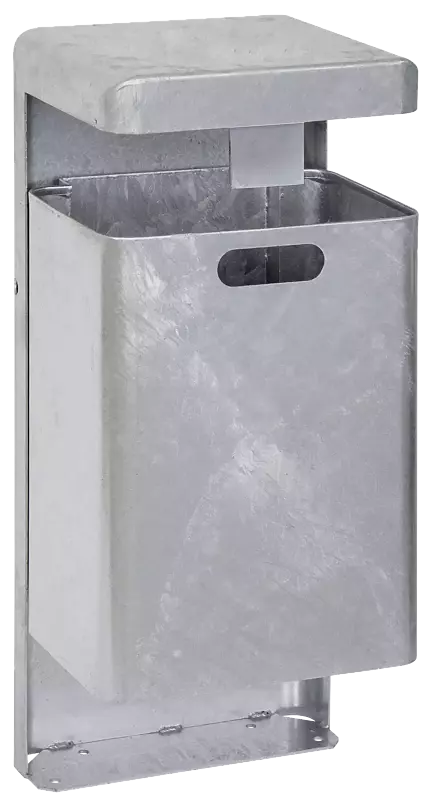 Abfallbehälter HALIFAX, 43 Liter, mit Hausmüllstop, ohne Ascher, zum Aufdübeln, feuerverzinkt