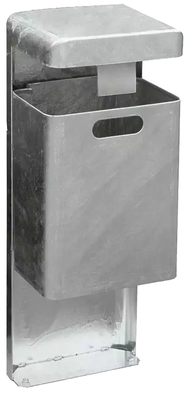 Abfallbehälter HALIFAX, 29 Liter, mit Hausmüllstop, ohne Ascher, zum Aufdübeln, feuerverzinkt