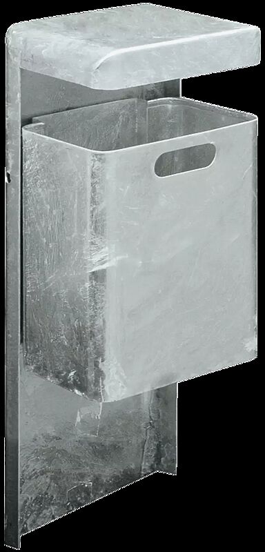 Abfallbehälter HALIFAX, 29 Liter, ohne Ascher, zum Einbetonieren, feuerverzinkt