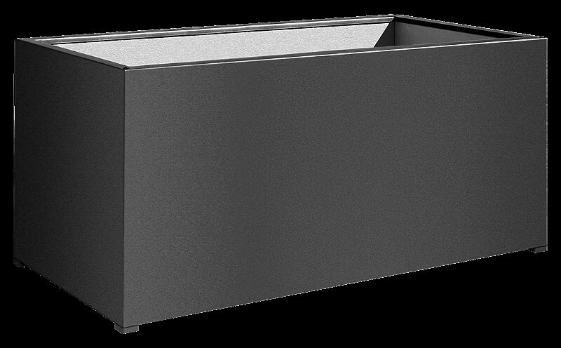 Pflanzbehälter MALOUT NEW, rechteckig, 89 Liter, Höhe x Breite 400 mm x 900 mm, Stahlteile in RAL 7016 anthrazitgrau