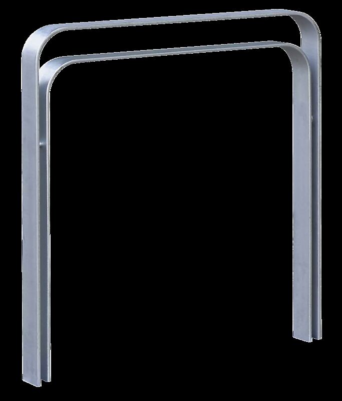 Anlehnbügel TAMPA mit Innenbügel hoch, zum Einbetonieren, Breite 850 mm, feuerverzinkt