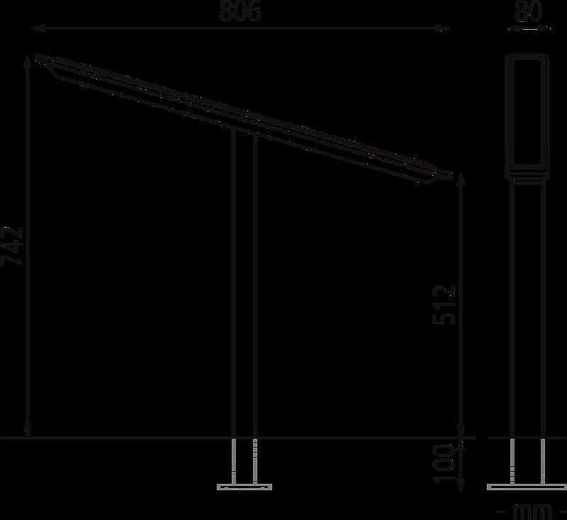 Anlehnbügel EGER zum Aufdübeln bei -100 mm