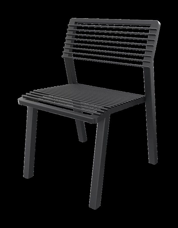 Sitz EGER MODERN mit Rückenlehne, in RAL 7016 anthrazitgrau