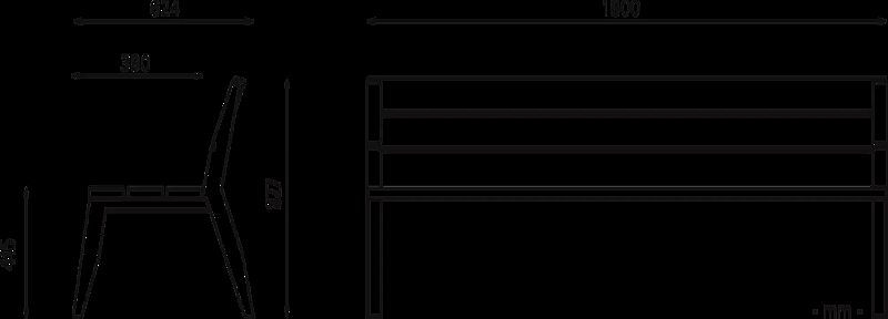 Sitzbank EGER CLASSIC mit Rückenlehne