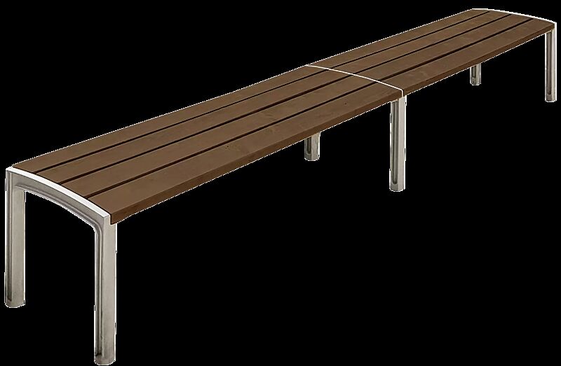 Sitzbank MIELA ohne Rückenlehne, mit Jatobaholzbelattung