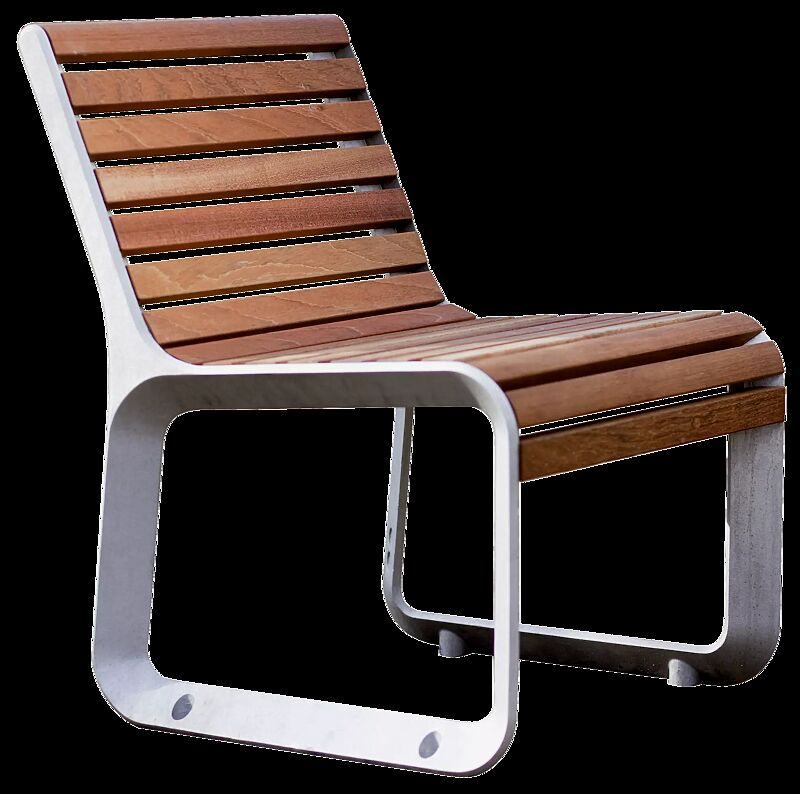 Sitz PORTIQOA mit Rückenlehne, mit Jatobaholzbelattung