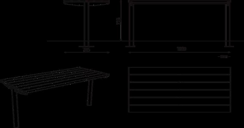 Tisch MIELA mit Holzbelattung FSC® 100% -zertifiziertes Jatoba