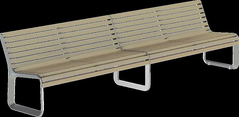 Doppelsitzbank PORTIQOA mit Rückenlehne, mit Robinienholzbelattung