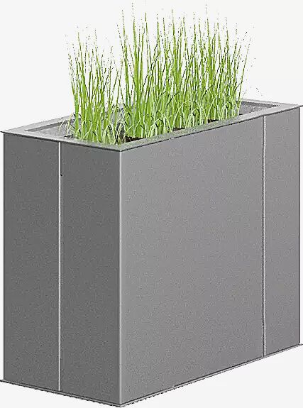 Pflanzbehälter MALAGENO, 1000 x 440 mm, in RAL 9006 weißaluminium