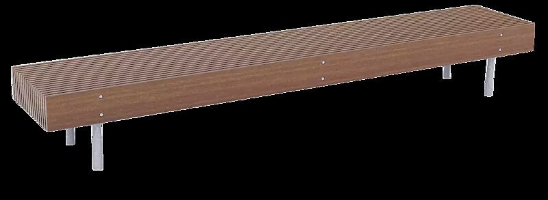 Sitzbank WOODY ohne Rückenlehne, mit Jatobaholzbelattung