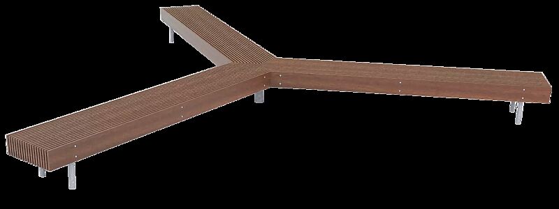 Dreieckbank WOODY, mit Jatobaholzbelattung
