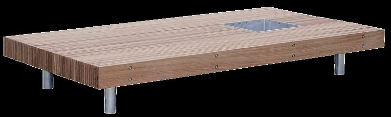 Sitzbank WOPDY, mit Aussparung für Baum, mit Jatobaholzbelattung