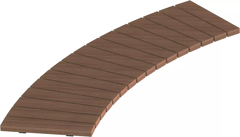 Einzelelement VERA SOLO gebogen 45°, mit Jatobaholzbelattung