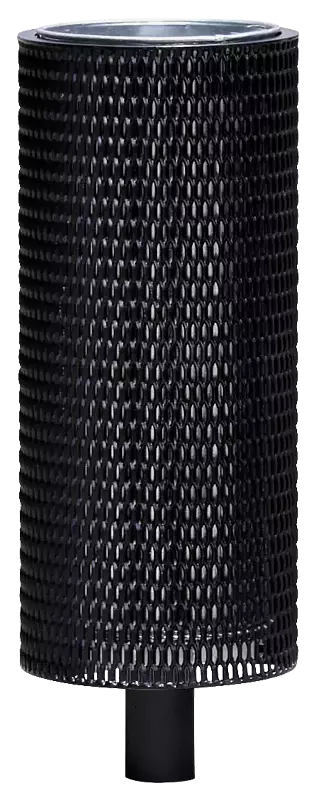 Abfallbehälter NANUK, rund, Korpus: Streckmetall, in RAL 9005 tiefschwarz