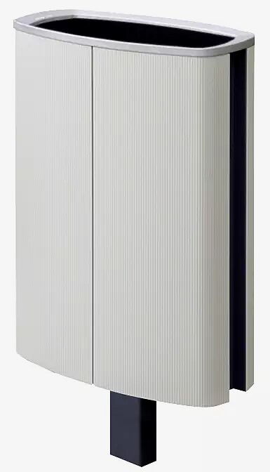 Abfallbehälter MINIUM ohne Schutzdach, mit zentralem Pfosten zum Aufdübeln, Stahlteile in RAL 9005 tiefschwarz