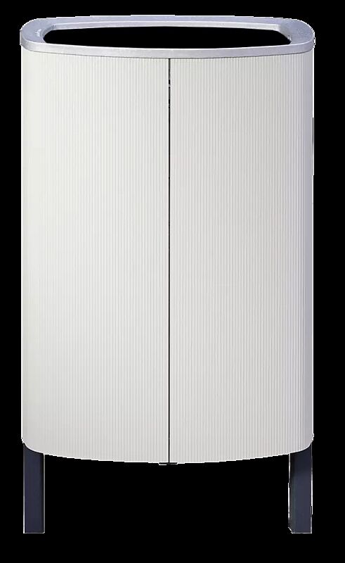 Abfalbehälter MINIUM mit seitlichen Pfosten zum Aufdübeln, Stahlteile in RAL 9005 tiefschwarz