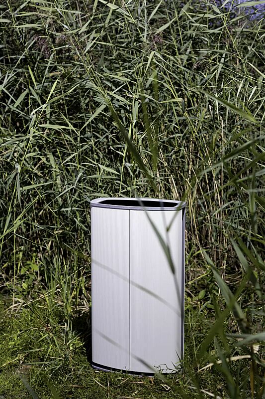 Abfallbehälter MINIUM zum Aufdübeln, Stahlteile in RAL 7016 anthrazitgrau