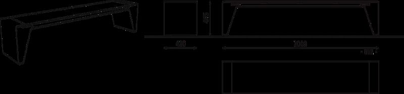 Sitzbank RADIUM ohne Rückenlehne