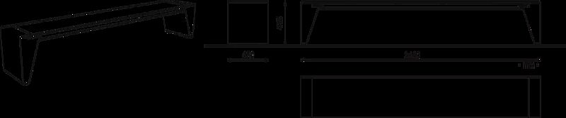 Sitzbank RADIUM ohne Rückenlehne