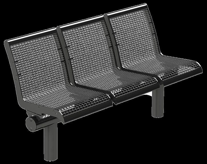 3-Sitzer LINUS mit Rückenlehne, in DB 703 eisenglimmer