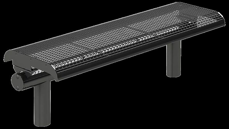 Sitzbank LINUS, 3-Sitzer ohne Rückenlehne, in DB 703 eisenglimmer