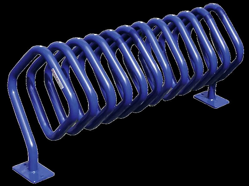Fahrradständer QUADRA zum Aufdübeln, pulverbeschichtet in RAL 5017 verkehrsblau