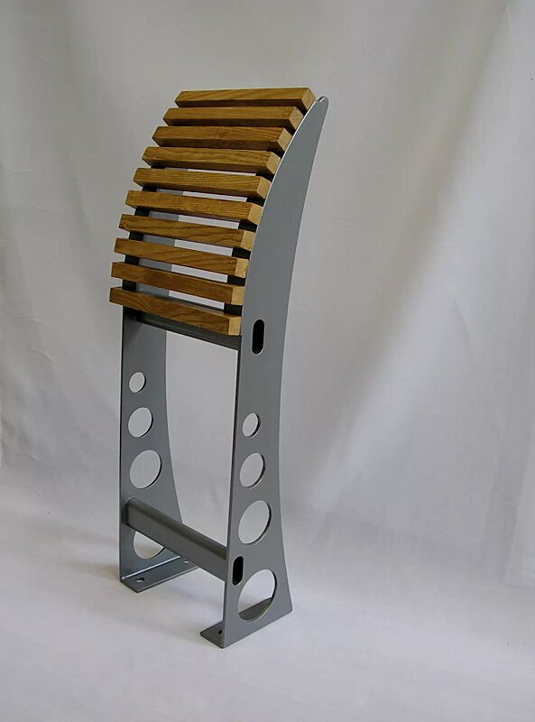 Anlehnbank RELIEF mit Holzbelattung Esche