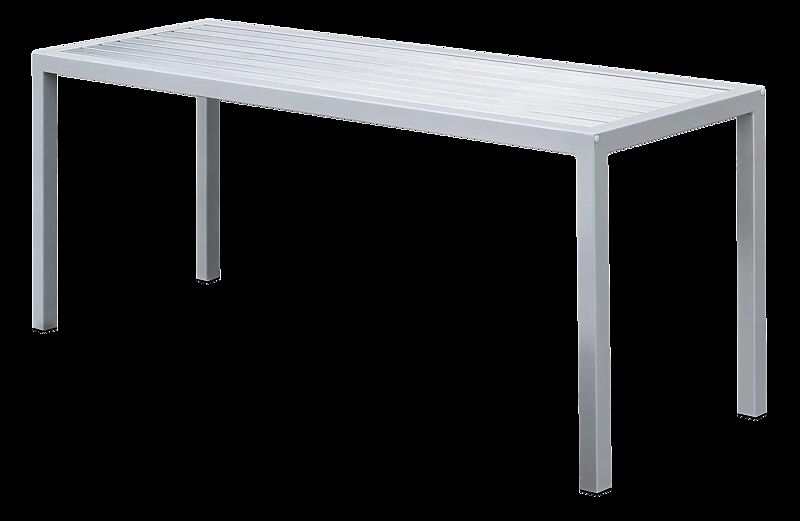 Tisch LIGURIA mit Edelstahlauflage, Stahlteile in RAL 9007 graualuminium, zum freien Aufstellen