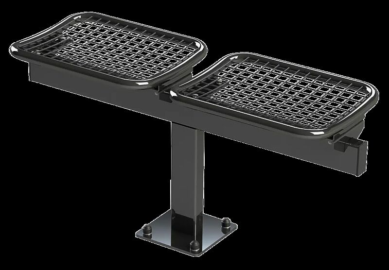 Drahtgittersitz TARVIS, 2-Sitzer zum Aufdübeln bei +/-0 mm, in RAL 7012 basaltgrau