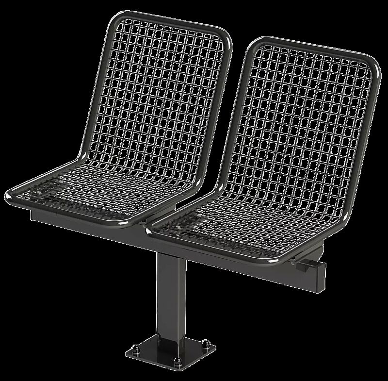 Drahtgittersitz TARVIS, 2-Sitzer zum Aufdübeln bei +/-0 mm, in RAL 7012 basaltgrau