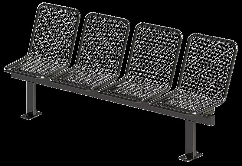 Drahtgittersitz TARVIS, 4-Sitzer, zum Aufdübeln bei +/-0 mm, in RAL 7012 basaltgrau