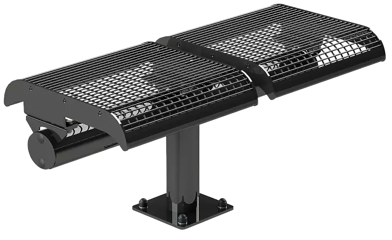 2-Sitzer LINUS ohne Rückenlehne, zum Aufdübeln bei +/- 0 mm, in DB 703 eisenglimmer