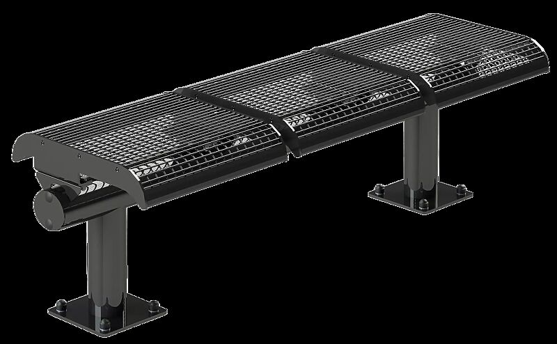 3-Sitzer LINUS ohne Rückenlehne, zum Aufdübeln bei +/- 0 mm, in DB 703 eisenglimmer