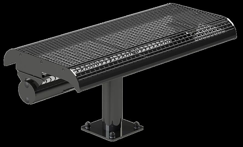 Sitzbank LINUS, 2-Sitzer ohne Rückenlehne, zum Aufdübeln bei +/- 0 mm, in DB 703 eisenglimmer