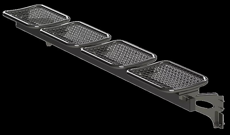 Drahtgittersitz TARVIS, 4-Sitzer zur Stützenbefestigung, in RAL 7012 basaltgrau