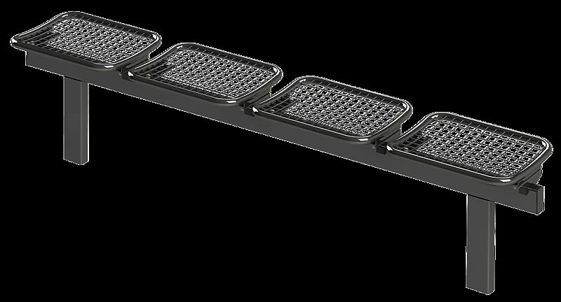 Drahtgittersitz TARVIS, 4-Sitzer, in RAL 7012 basaltgrau