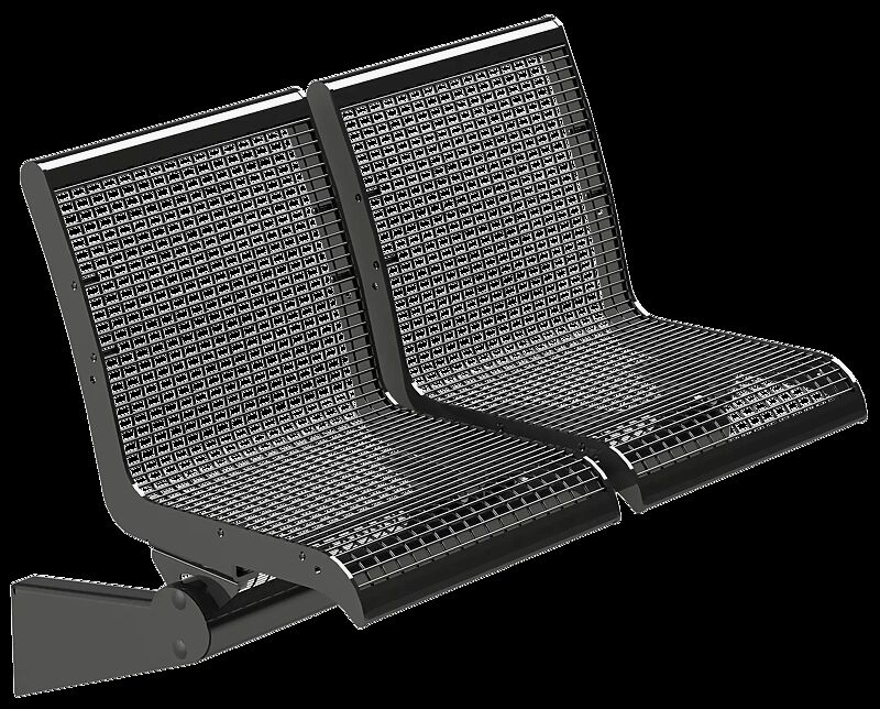 2-Sitzer LINUS mit Rückenlehne, zur Wandbefestigung, in DB 703 eisenglimmer