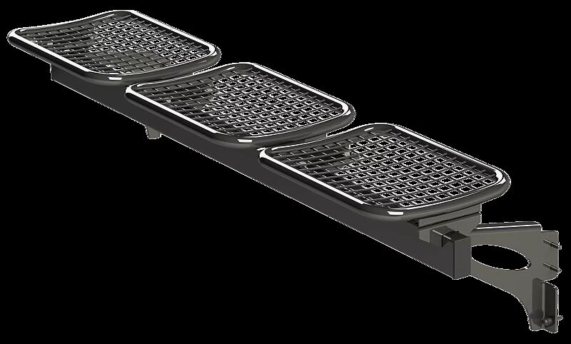 Drahtgittersitz TARVIS, 3-Sitzer zur Stützenbefestigung, in RAL 7012 basaltgrau