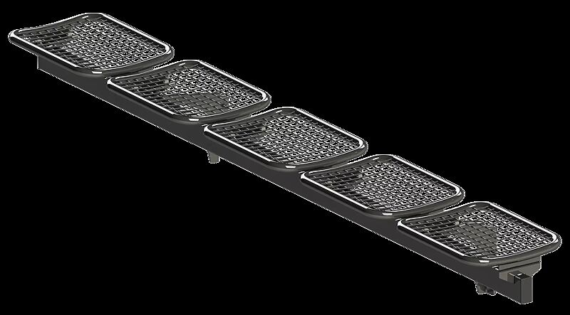 Drahtgittersitz TARVIS, 5-Sitzer zur Stützenbefestigung, in RAL 7012 basaltgrau