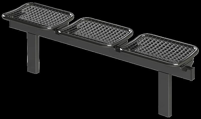 Drahtgittersitz TARVIS, 3-Sitzer, in RAL 7012 basaltgrau
