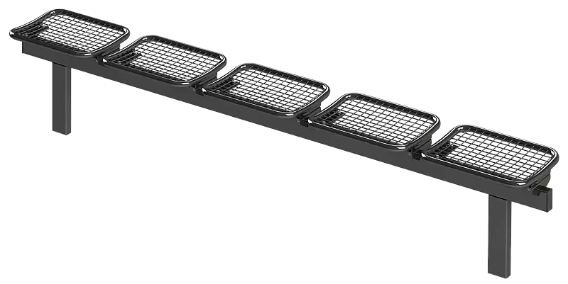 Drahtgittersitz TARVIS, 5-Sitzer, in RAL 7012 basaltgrau