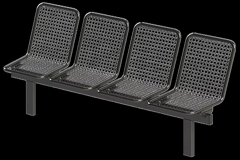 Drahtgittersitz TARVIS, 4-Sitzer, in RAL 7012 basaltgrau