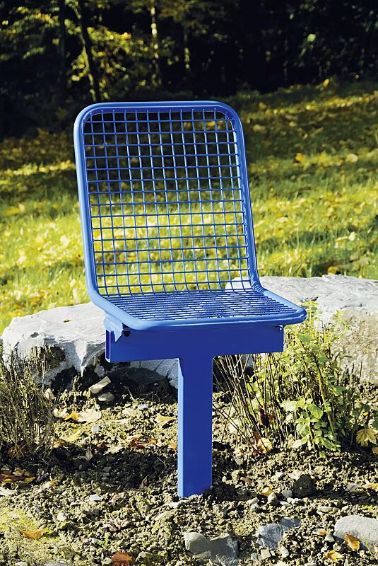 Drahtgittersitz TARVIS, 1-Sitzer zum Einbetonieren in RAL 5017 verkehrsblau