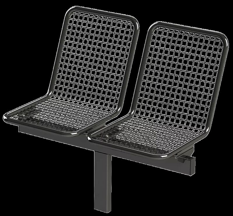 Drahtgittersitz TARVIS, 2-Sitzer, in RAL 7012 basaltgrau