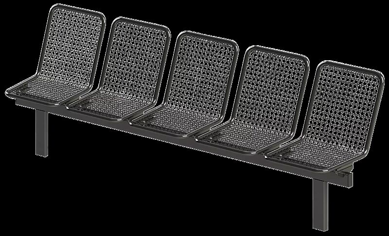 Drahtgittersitz TARVIS, 5-Sitzer, in RAL 7012 basaltgrau